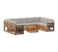 vidaXL Set di divani in legno di acacia massiccio, mobili da giardino, divano da esterno moderno, set sezionale per terrazza e patio, design durevole e confortevole