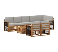 vidaXL Soffasets Divano da Giardino in Legno di Acacia Massello Sezione Modulare Mobili da Esterno Divano Piscina Marrone