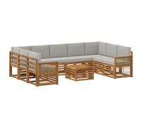 vidaXL Set di divani in legno massello di acacia, mobili da giardino, divano moderno per esterni, set angolare per terrazza e terrazza, comodo e durevole