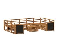 vidaXL Set di divani in legno massello di acacia, mobili da giardino, divano moderno per esterni, set angolare per terrazza e terrazza, comodo e durevole