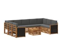 vidaXL Set di divani in legno massello di acacia, mobili da giardino, divano moderno per esterni, set angolare per terrazza e terrazza, comodo e durevole
