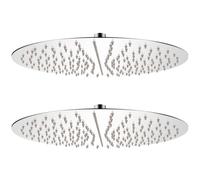 vidaXL Soffione per Doccia a Pioggia 2 pz Acciaio Inossidabile Ø 40 cm