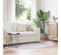 vidaXL Soft Polyester Short Pile Area Rug, Modern Oval Design in Gray for Living Room and Bedroom, Machine Washable Floor Mat for Easy Maintenance