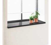 vidaXL Davanzale nero con venature del legno 140 x 50 x 4,5 cm, PVC, moderno, facile da pulire, resistente ai raggi UV, bel accento, design funzionale, nuova casa, spazio per stendere