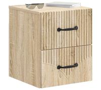 vidaXL Sonoma - Comodino da parete in rovere 34,5 x 33 x 40 cm, mobile da camera da letto moderno, tavolino da notte compatto, ideale per una casa accogliente, soluzione chic