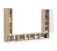 vidaXL Sonoma - Set di 4 pezzi in rovere per la casa, set di intrattenimento, scaffali sottili, salvaspazio, configurazione modulare per soggiorno