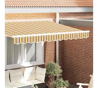 vidaXL Tenda da Sole Rettangolare con Balza 2,5m a Righe Gialle e Grigie, Copertura per Esterni, Protezione UV, Ideale per Il Giardino, rifugio per Patio e terrazza, Ombrello Alternativo Resistente