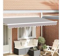 vidaXL Tenda a Braccio Grigio chiaro 380 x 20 cm Tela, Tenda moderna per giardino e terrazza, ombra resistente, protezione dal sole funzionale, stile per riunioni familiari