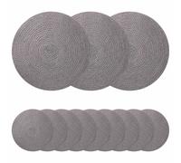 vidaXL Sottobicchieri in juta 12 pz Grigio 100% Juta Tossa