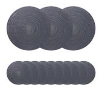 vidaXL Sottobicchieri in juta 12 pz Grigio scuro 100% Juta Tossa