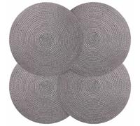 vidaXL Sottobicchieri in juta 4 pz Grigio 100% Juta Tossa