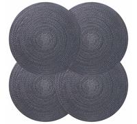 vidaXL Sottobicchieri in juta 4 pz Grigio scuro 100% Juta Tossa