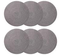 vidaXL Sottobicchieri in juta 6 pz Grigio 100% Juta Tossa