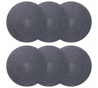 vidaXL Sottobicchieri in juta 6 pz Grigio scuro 100% Juta Tossa
