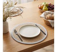 vidaXL Sottobicchieri in juta 6 pz Naturale e Bianco 100% Juta Tossa