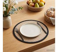vidaXL Sottobicchieri in juta 6 pz Naturale e Nero 100% Juta Tossa