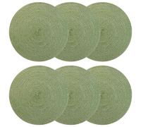 vidaXL Sottobicchieri in juta 6 pz Verde oliva 100% Juta Tossa