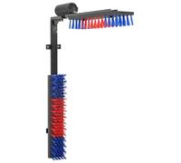 vidaXL Spazzole per il bestiame Rosso e Blu 84 x 10 x 91 cm PVC | Robusta e ideale per l'uso quotidiano, soprattutto all'aperto, Ha braccioli che puoi regolare per una presa comoda,
