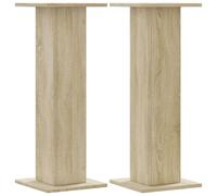 vidaXL Supporti Altoparlanti 2 pz Rovere 30x30x80 cm in Multistrato, Stand per Altoparlanti, Supporto per Altoparlanti da Tavolo, Supporto per Altoparlanti Surround
