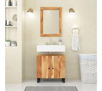 vidaXL Specchio 70x50 cm in Legno Massello di Acacia e Vetro