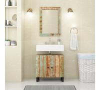 vidaXL Specchio 70x50 cm in Legno Massello di Recupero e Vetro