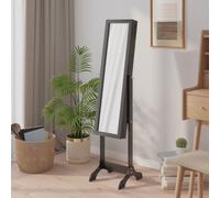vidaXL Specchio Autoportante Nero 34x37x146 cm