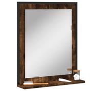 vidaXL Specchio Bagno con Ripiano Rovere Fumo 50x12x60 cm Multistrato