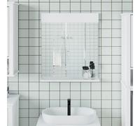 vidaXL Specchio Bagno e Ripiano BERG Bianco 60x12x70 cm Legno Massello