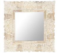 vidaXL Specchio Bianco 50x50 cm in Legno Massello di Mango