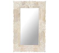 vidaXL Specchio Bianco 80x50 cm in Legno Massello di Mango