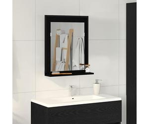 vidaXL Specchio con lo scaffale Rovere nero 50 x 12 x 60 cm