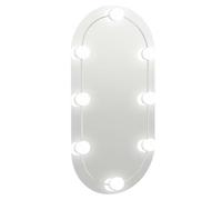 vidaXL Specchio con Luci LED 80x40 cm Ovale in Vetro