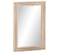 vidaXL Specchio da Bagno 50x70 cm in Legno Massello di Mango e Vetro, Specchio da Bagno, Specchio a Muro, Specchio per Make-up, Specchio a Parete