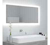 vidaXL Specchio da Bagno a LED Grigio 100x8,5x37 cm in Acrilico