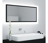 vidaXL Specchio da Bagno a LED Nero 100x8,5x37 cm in Acrilico