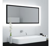 vidaXL Specchio da Bagno a LED Nero 100x8,5x37 cm in Acrilico