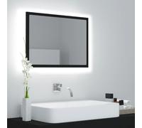 vidaXL Specchio da Bagno a LED Nero 60x8,5x37 cm in Acrilico
