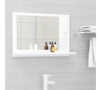 vidaXL Specchio da Bagno Bianco 60x10,5x37 cm in Legno Multistrato