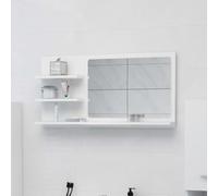 vidaXL Specchio da Bagno Bianco 90x10,5x45 cm in Legno Multistrato