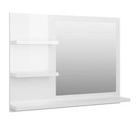 vidaXL Specchio da Bagno Bianco Lucido 60x10,5x45 cm Legno Multistrato