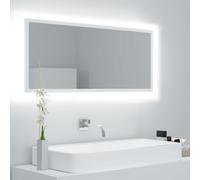 vidaXL Specchio da Bagno con LED Bianco 100x8,5x37 cm in Acrilico