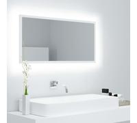 vidaXL Specchio da Bagno con LED Bianco 90x8,5x37 cm in Acrilico