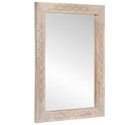 vidaXL Specchio da Bagno Decorativo con Cornice Rettangolare in Legno di Mango, Pratico e Riflettente