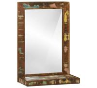 vidaXL Specchio da bagno con specchio Marrone Legno Solido Recuperato