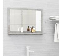 vidaXL Specchio da Bagno Grigio Cemento 60x10,5x37cm Legno Multistrato