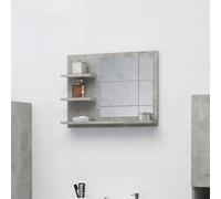 vidaXL Specchio da Bagno Grigio Cemento 60x10,5x45 cm in Truciolato