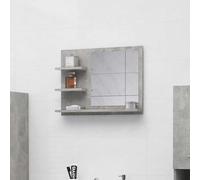 vidaXL Specchio da Bagno Grigio Cemento 60x10,5x45 cm in Truciolato