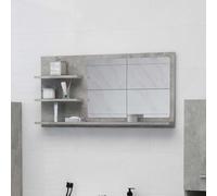 vidaXL Specchio da Bagno Grigio Cemento 90x10,5x45cm Legno Multistrato