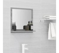 vidaXL Specchio da Bagno Grigio Sonoma 40x10,5x37 cm Legno Multistrato