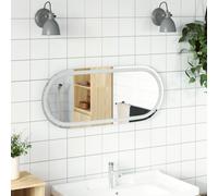 vidaXL Specchio da Bagno LED 90x40 cm Ovale